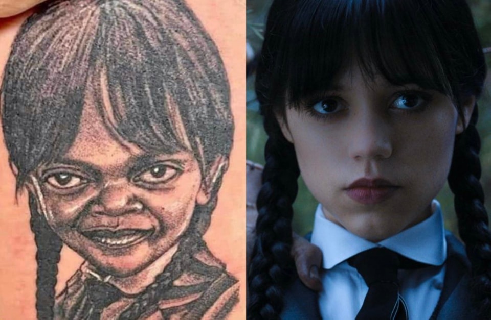 Tatuaje de ‘Merlina Addams’ sale mal