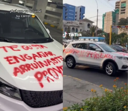 Por no saber usar Excel, rayan camioneta de joven