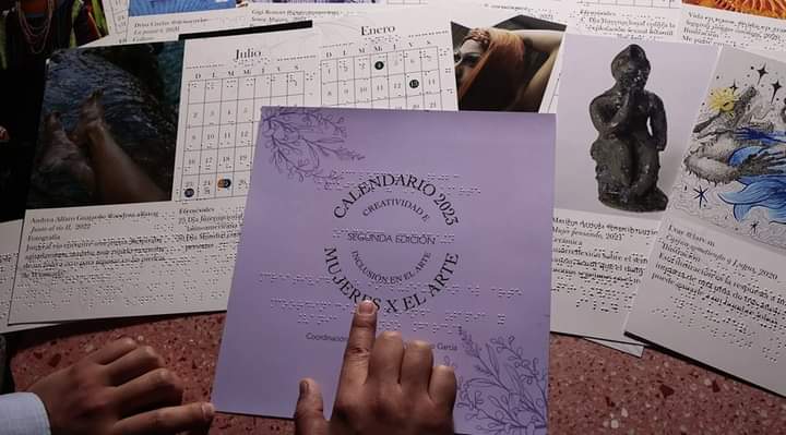 Artistas crean calendario en braille