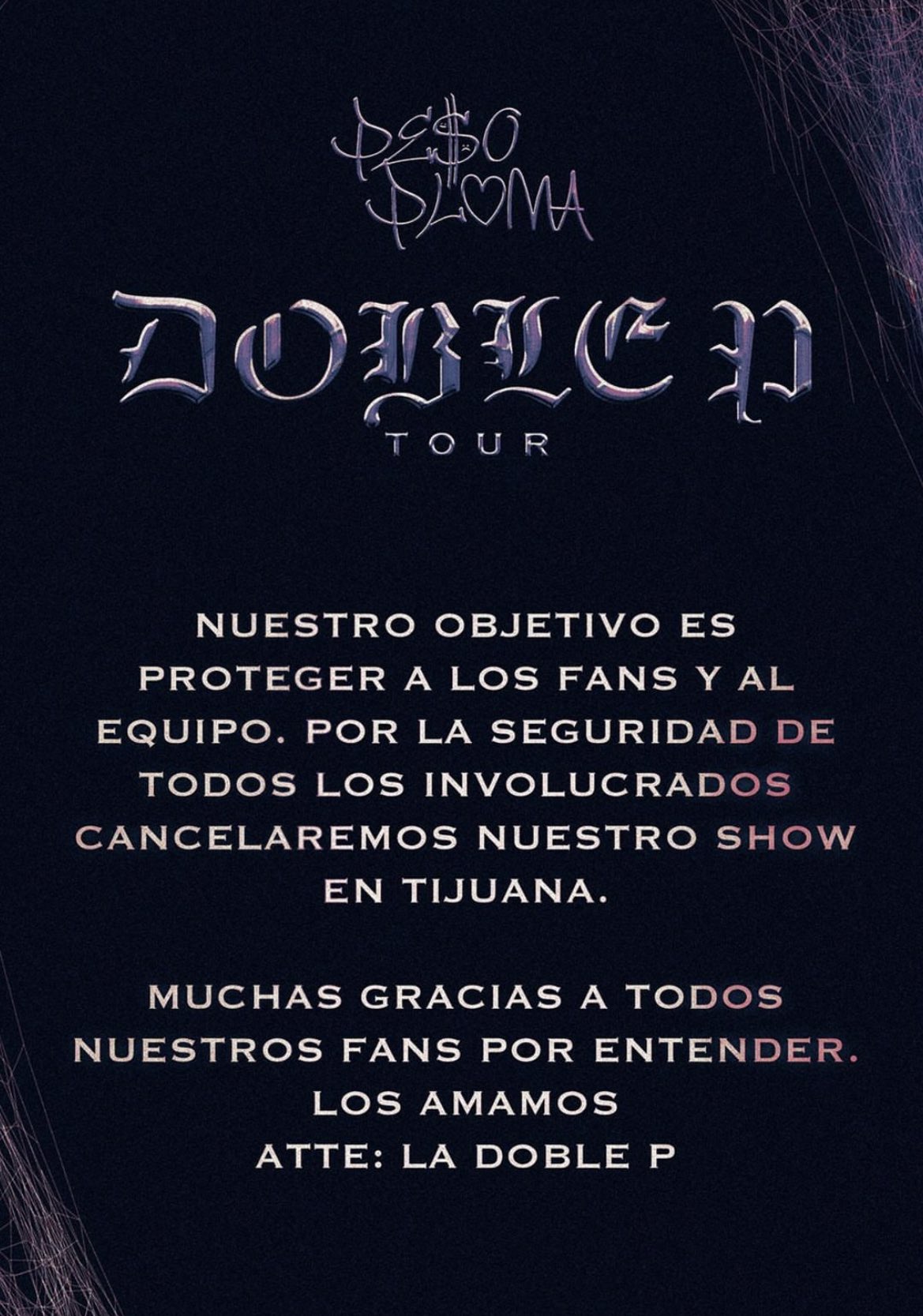 Peso Pluma ha cancelado su show en Tijuana