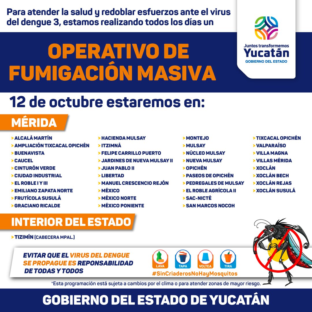 Continúan las acciones contra el mosco en Yucatán. ??