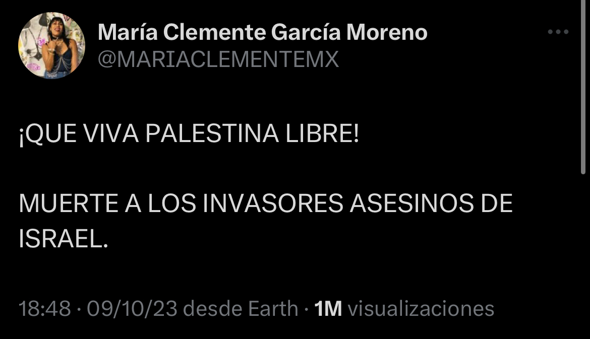 Diputada morenista causa polémica con sus declaraciones; “¡Viva Palestina libre! Muerte a los invasores de Israel”