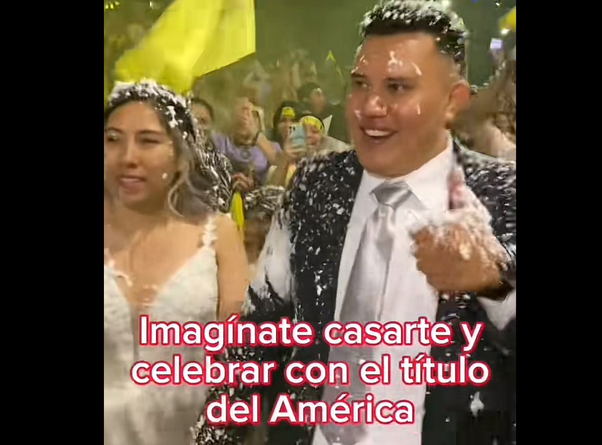 Recién casados celebran el título del América