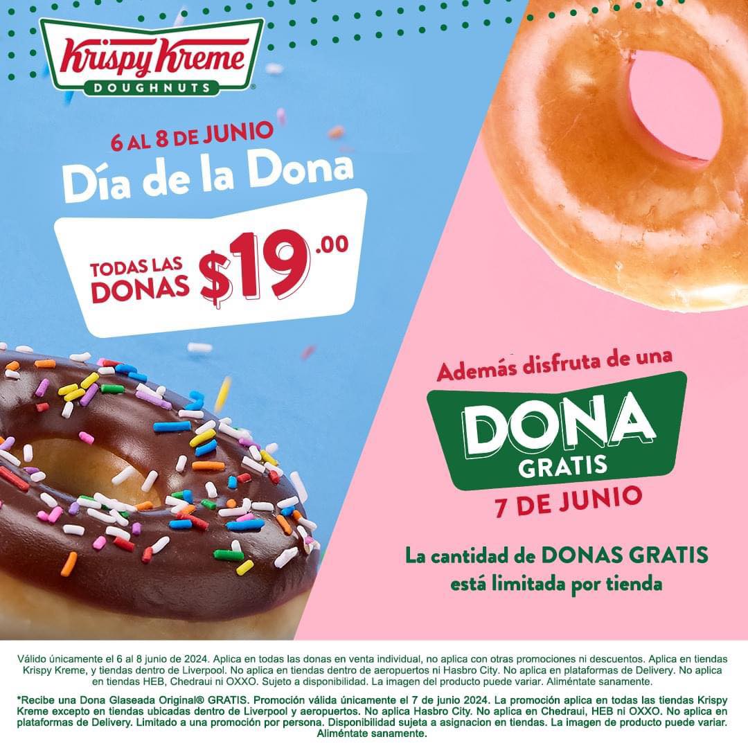 Hoy día de la Dona gratis en Krispy Kreme.