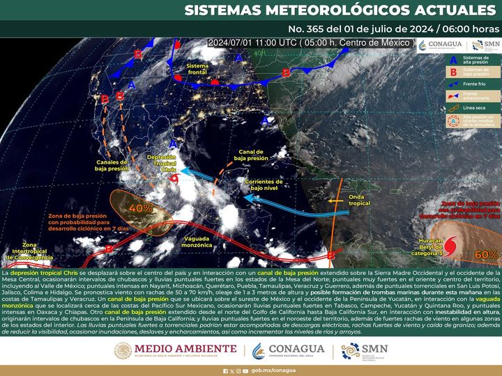 Tormenta tropical “Chris” se degrada a depresión