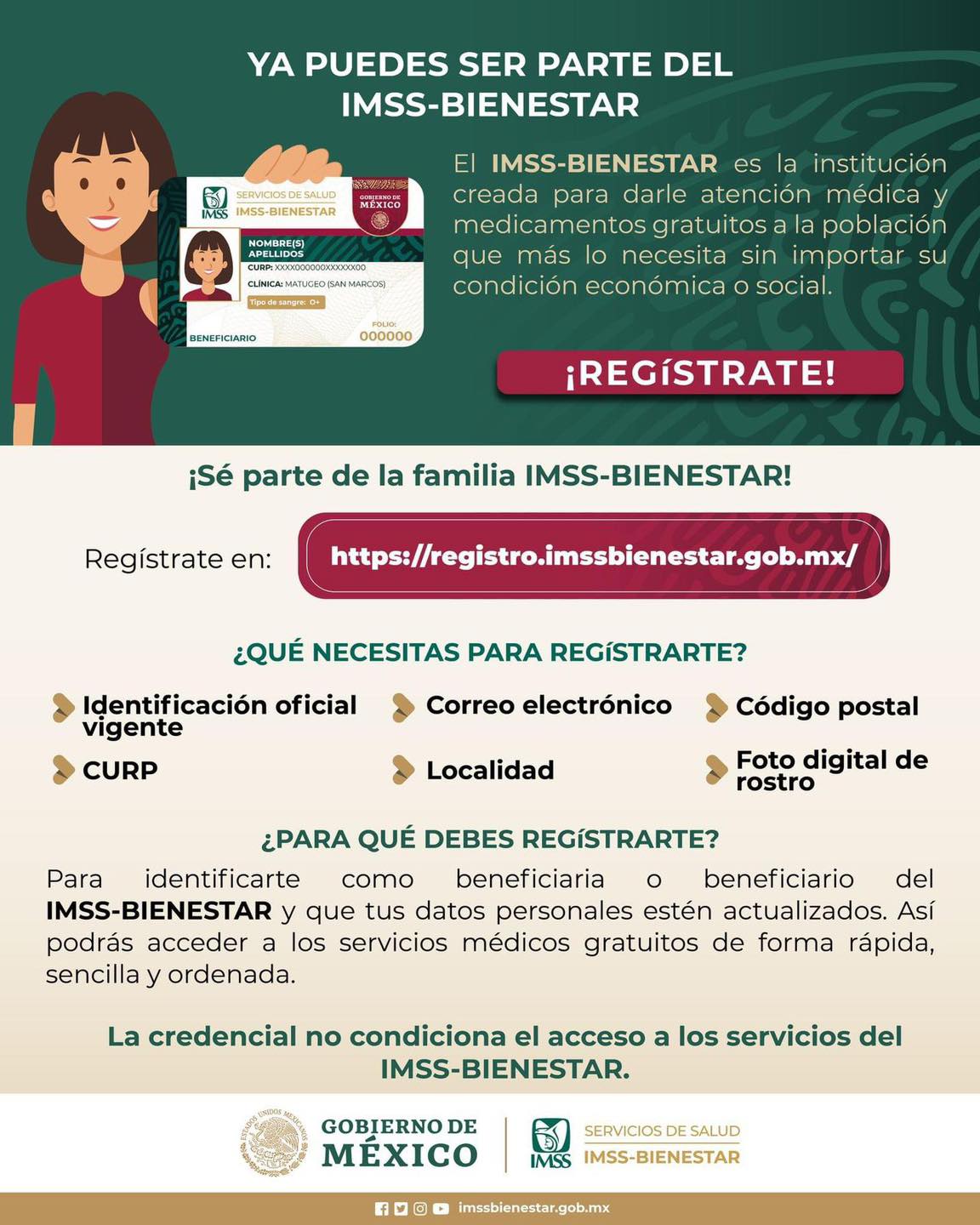 Si no cuentas con Seguridad Social, puedes ser parte del padrón del Programa IMSS BIENESTAR.