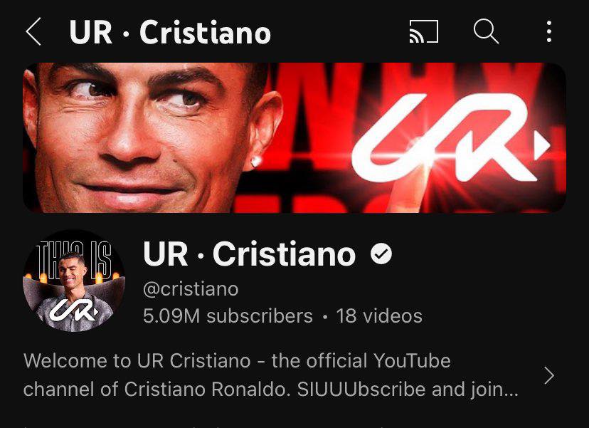 Cristiano Ronaldo lanza su canal de YouTube