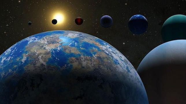 Fenómeno astronómico espectacular de alineación de los planetas.