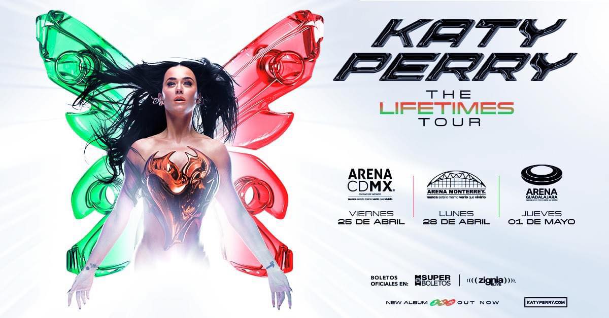 Katy Perry vuelve a México en el 2025 como parte de su gira mundial, «The Lifetimes Tour.