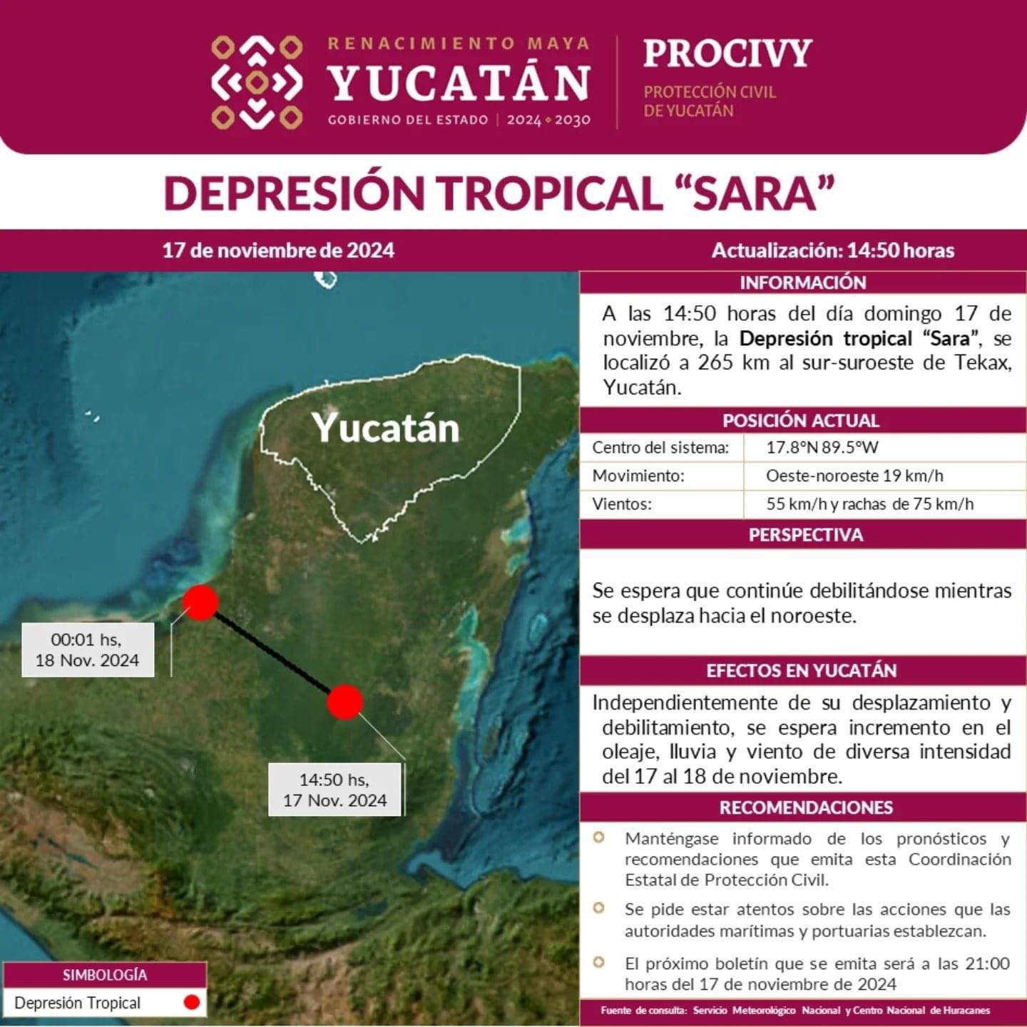 Aviso de lluvias por la tarde de hoy