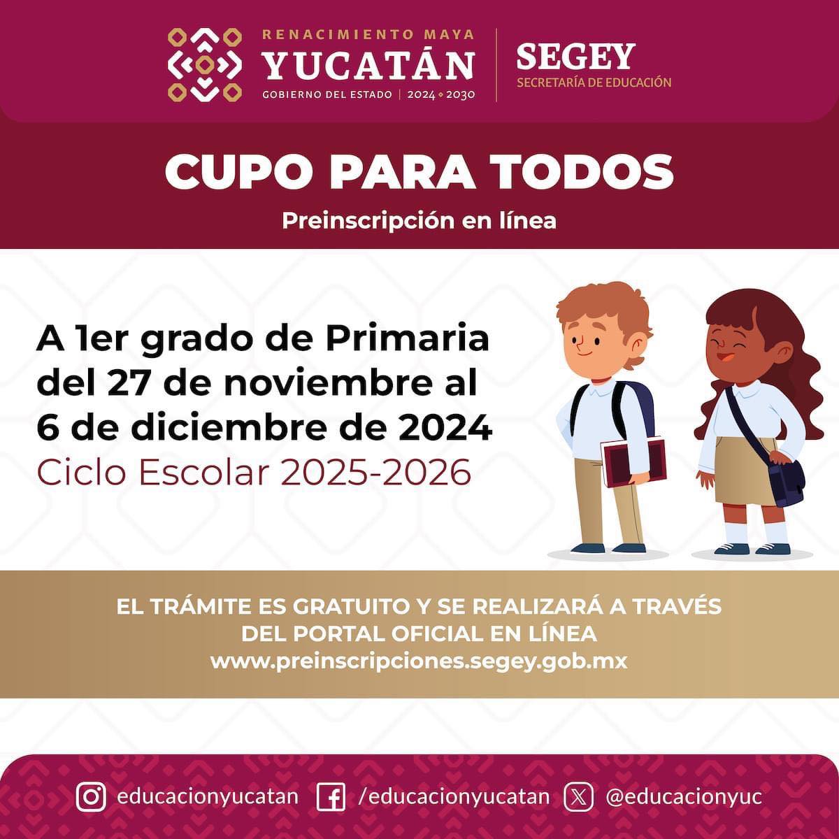 Preinscripción en Línea ciclo escolar 2025-2026