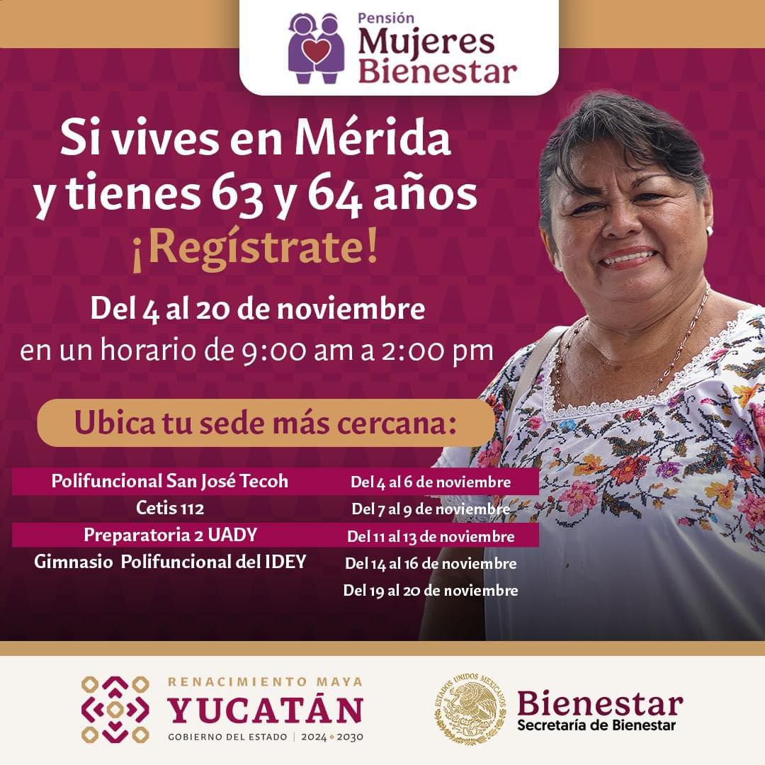 Ya inició el registro al Programa pensión mujeres bienestar.