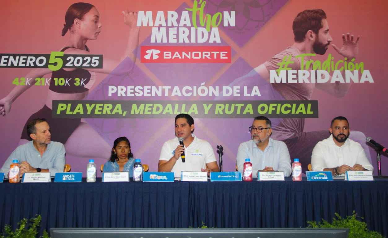 “Marat’hon de Mérida 2025” recibe certificación; presentan playera y medalla.