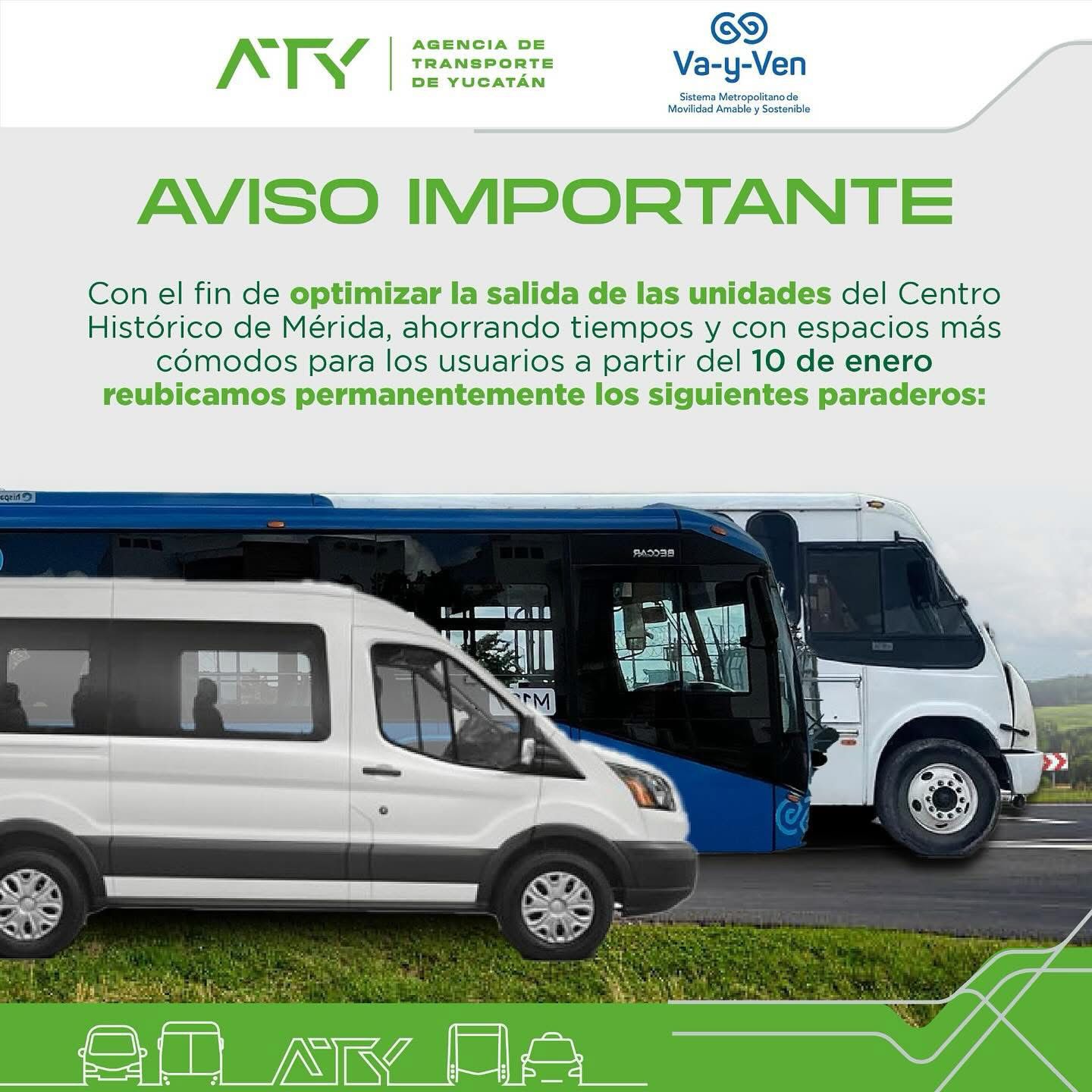 Reubicación permanente de paraderos en el Centro Histórico de Mérida