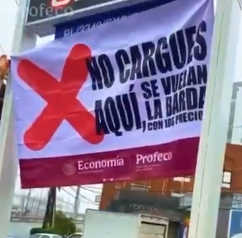 Profeco coloca primeras lonas en gasolineras con precios elevados