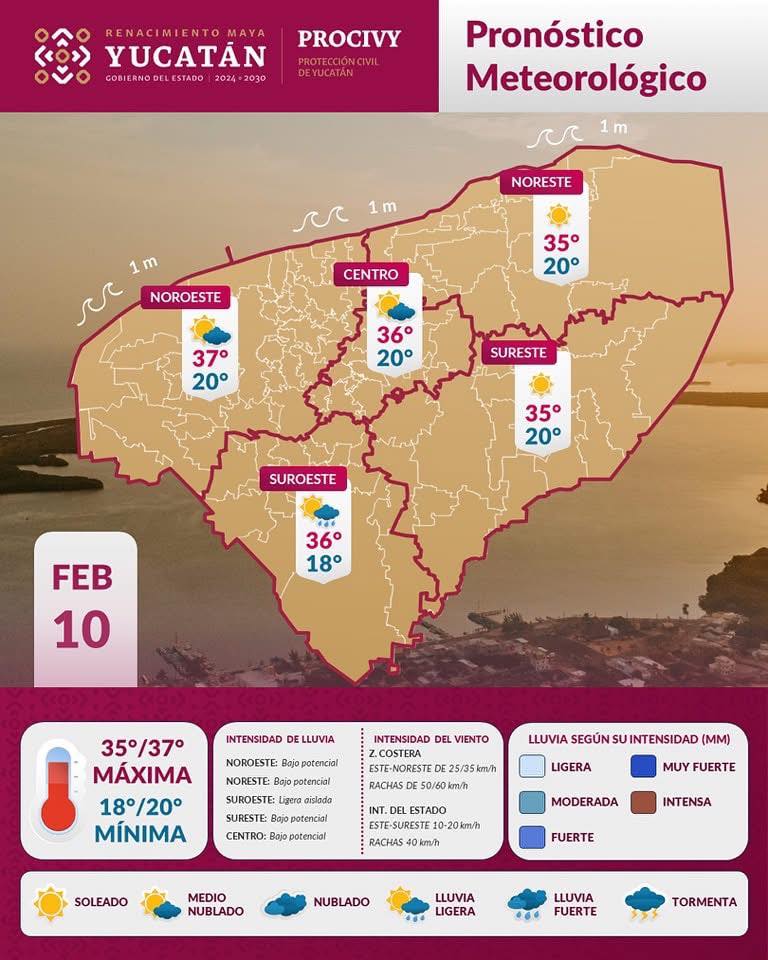 Lunes caluroso en Yucatán ¡Tomen sus precauciones!
