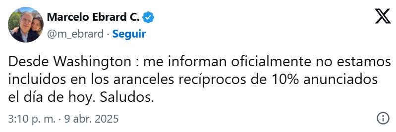 Los aranceles a México y Canadá se mantienen sin cambios, aclaró hoy un funcionario de la Casa Blanca y confirma Ebrard.
