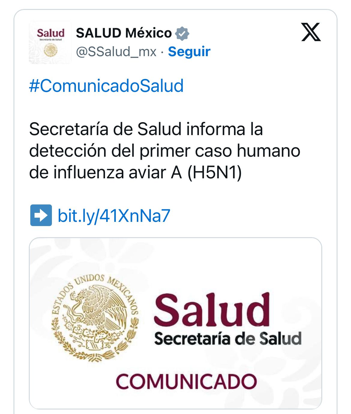 Se da el primer caso de influenza aviar humano en México.