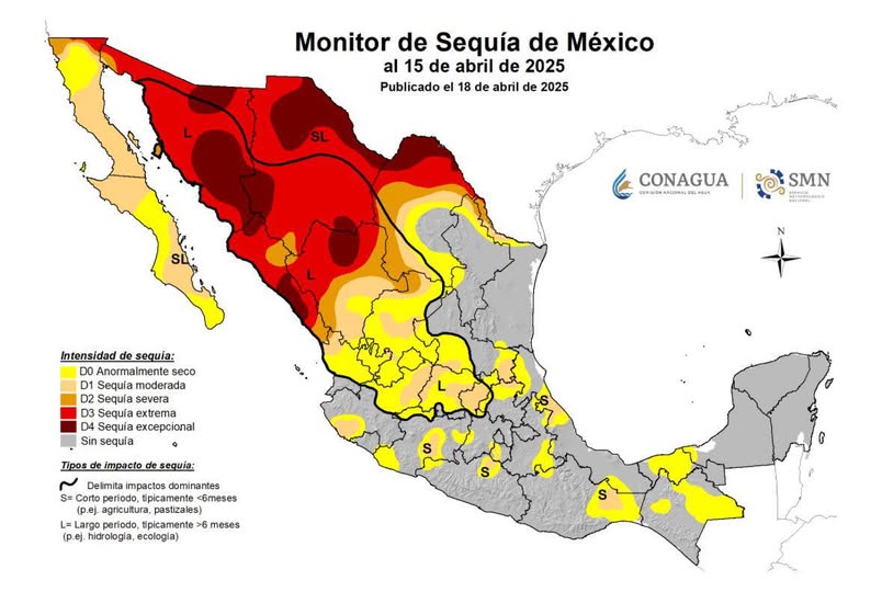 Sequía afecta gran parte del territorio mexicano.