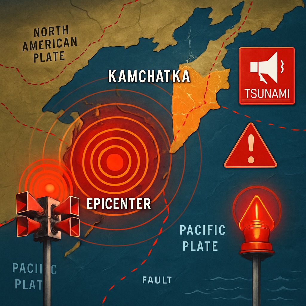 Fuerte Terremoto de Magnitud 8.7 Sacude la Costa de Kamchatka, Rusia, Activando Alertas de Tsunami en el Pacífico.