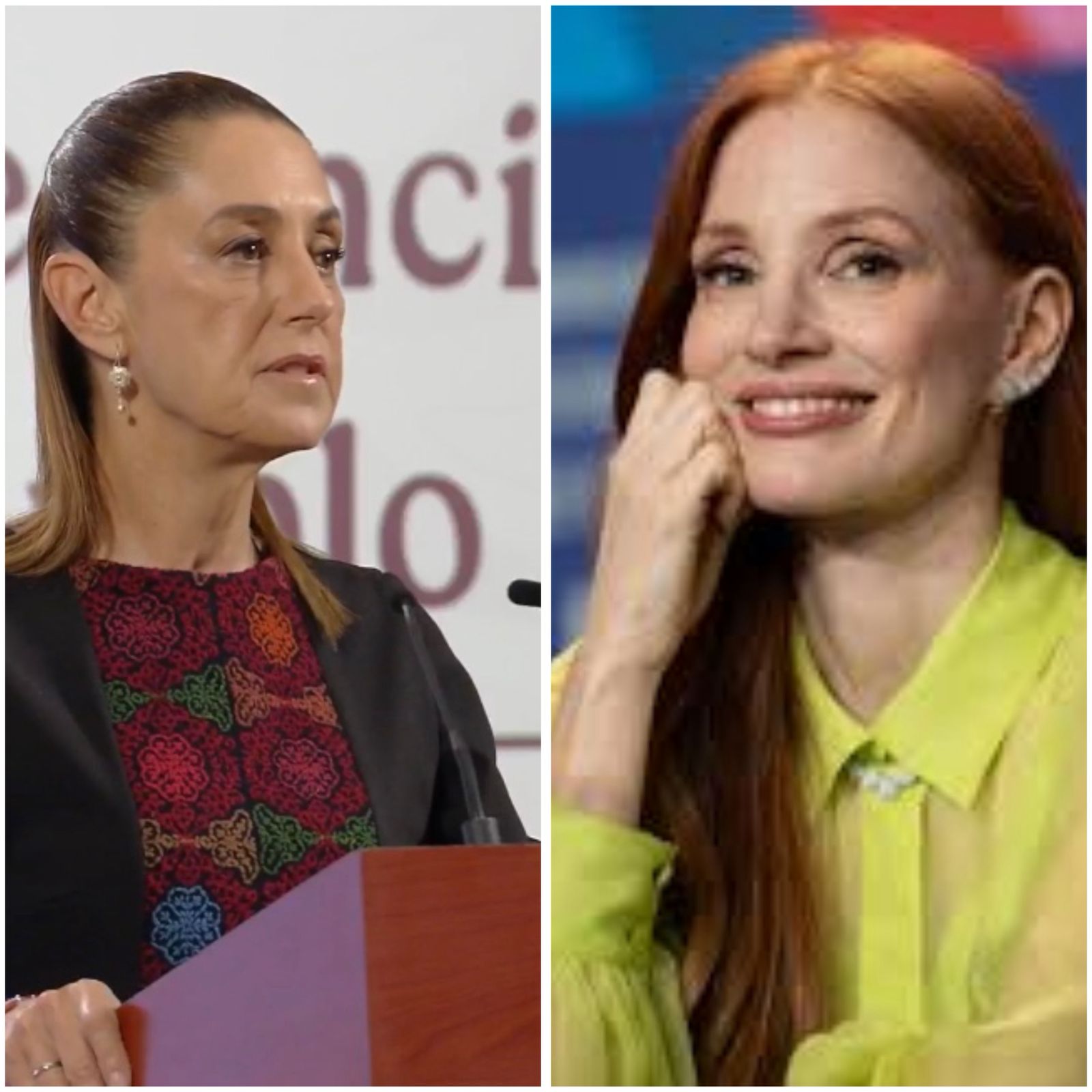 Jessica Chastain, admira a Claudia Sheinbaum