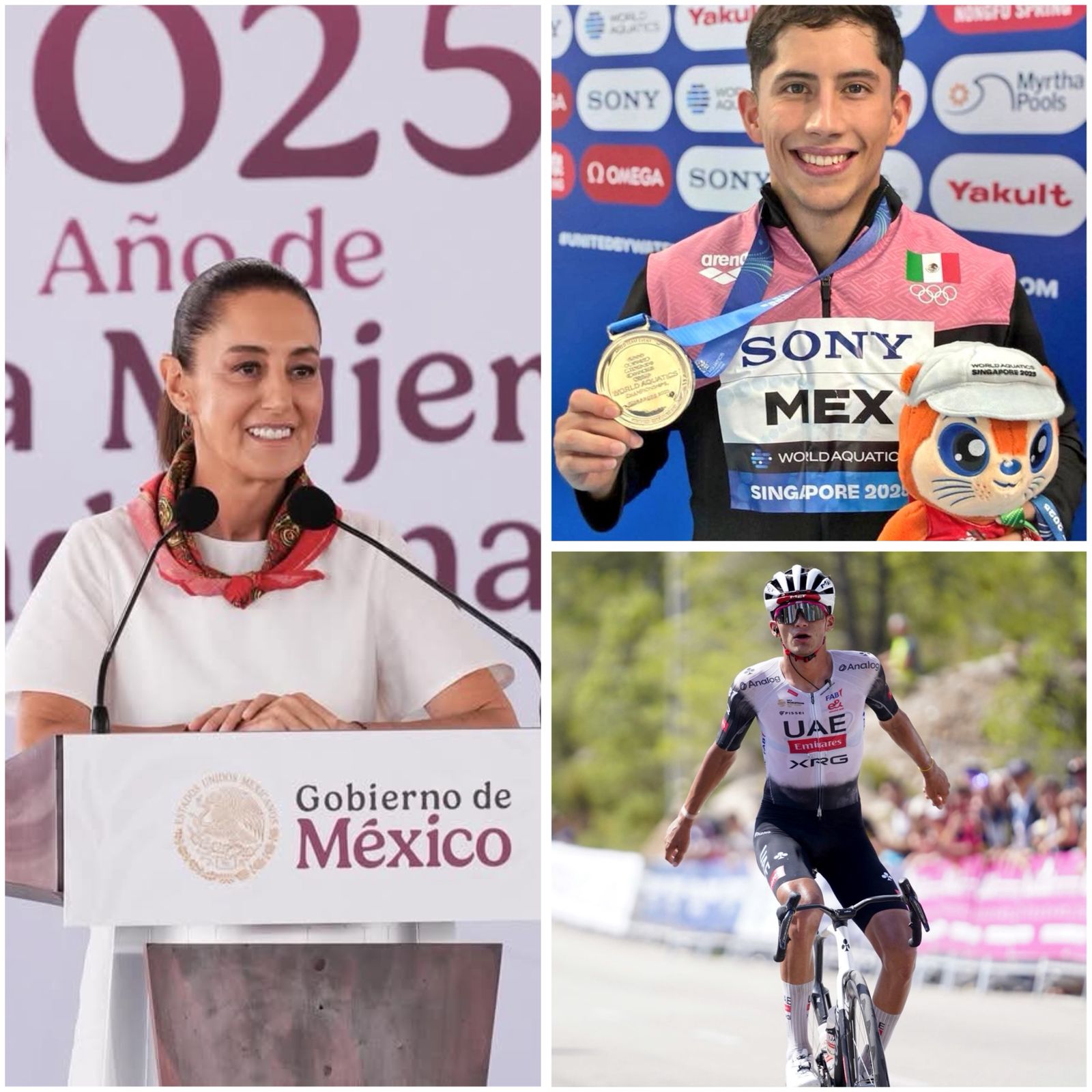 Claudia Sheinbaum felicita a Isaac del Toro y Randal Willars Valdez por sus logros deportivos