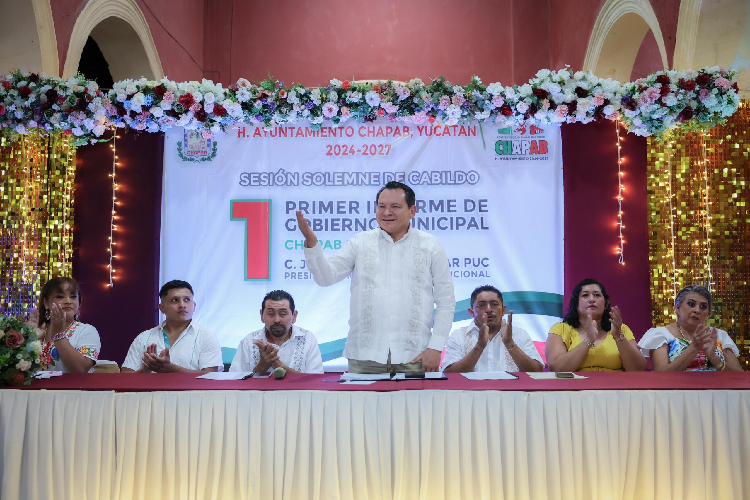 Histórico Primer Informe Municipal con la Presencia del Gobernador en Chapab