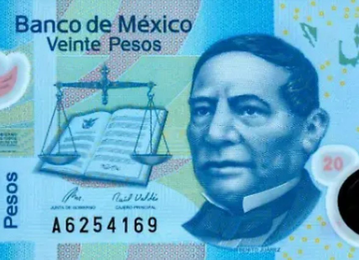Banxico retira del circulación el billete de 20 pesos con Benito Juárez