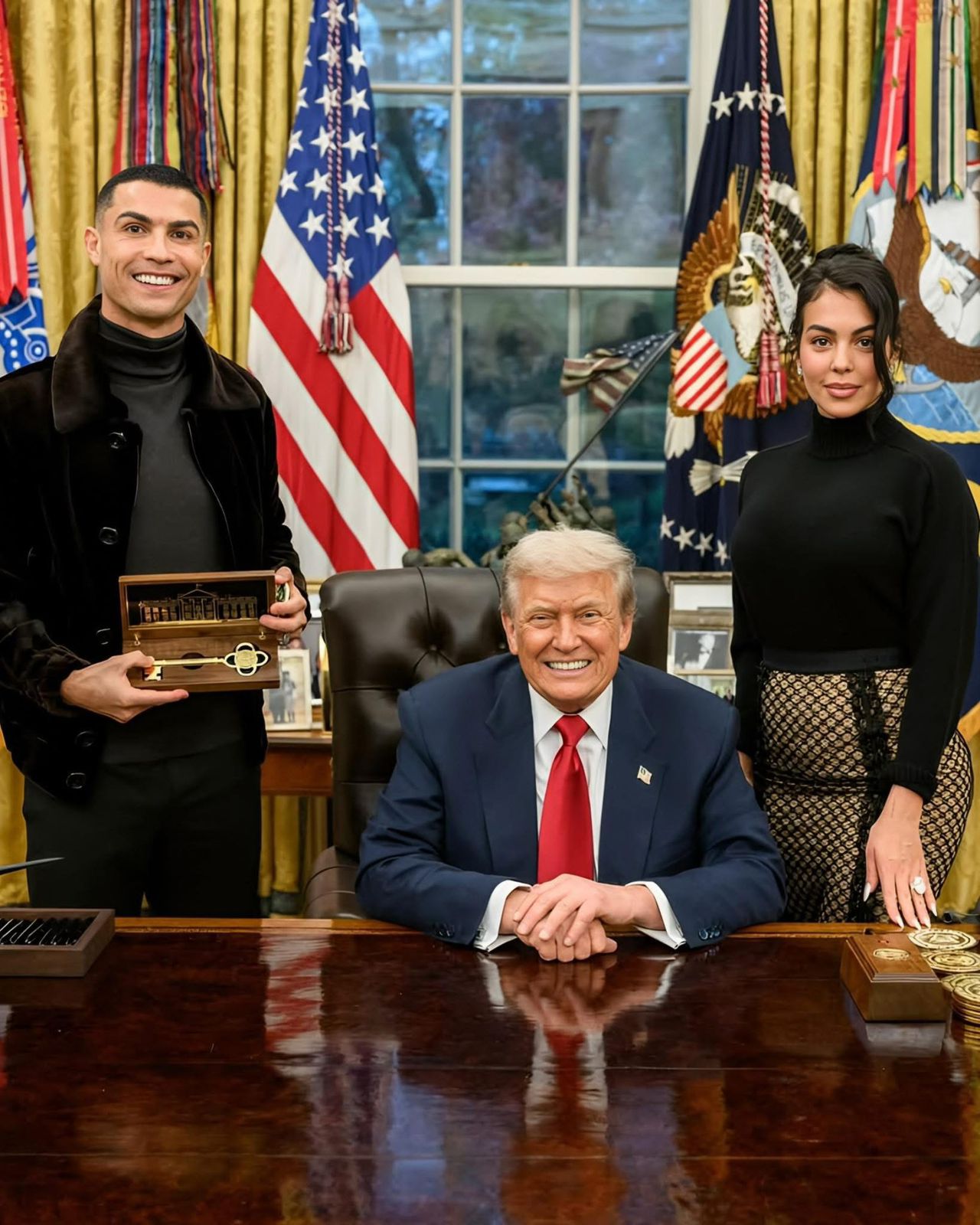 Cristiano Ronaldo y Georgina Rodríguez en la Casa Blanca