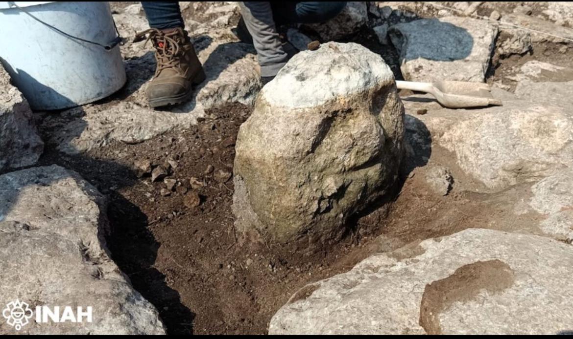 Escultura maya fue descubierta en el ejido de Sierra Papacal, al norte de Mérida, Yucatán