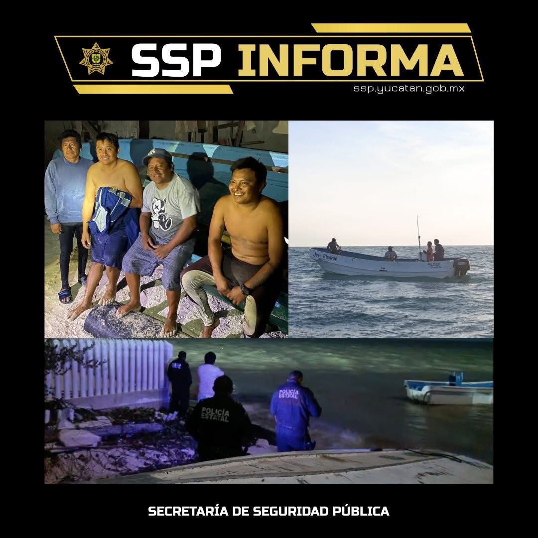 Rescate exitoso de pescadores frente a Chicxulub Puerto