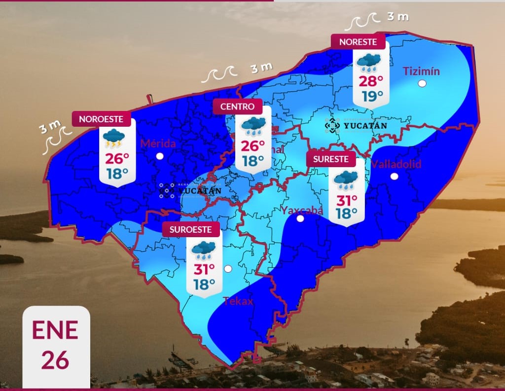 Frente Frío #30 azota Yucatán