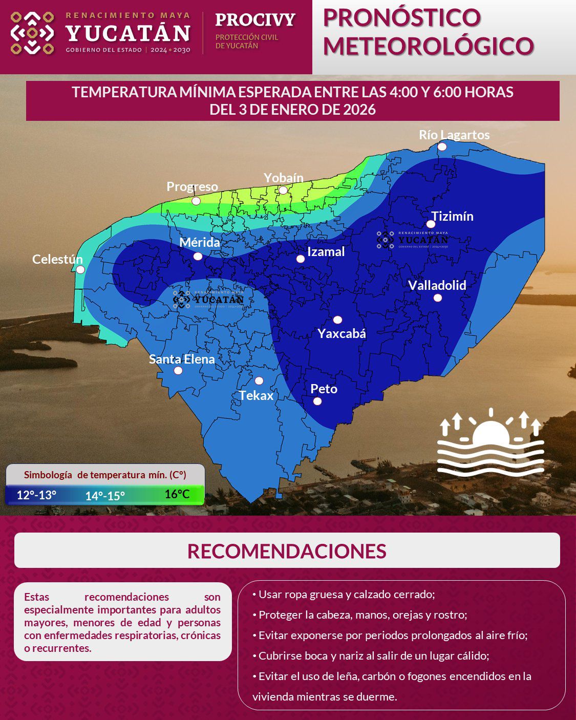 Frío Matutino Persiste en Yucatán: Actualización al 3 de Enero