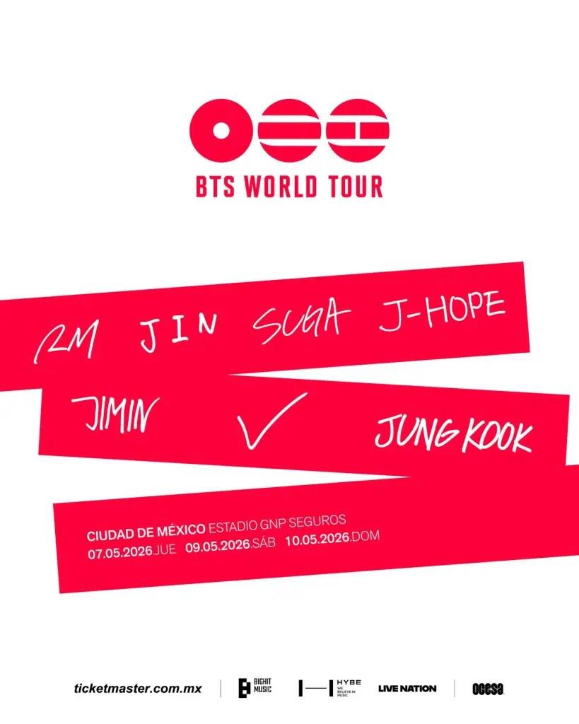 Ocesa revela precios oficiales de BTS en CDMX