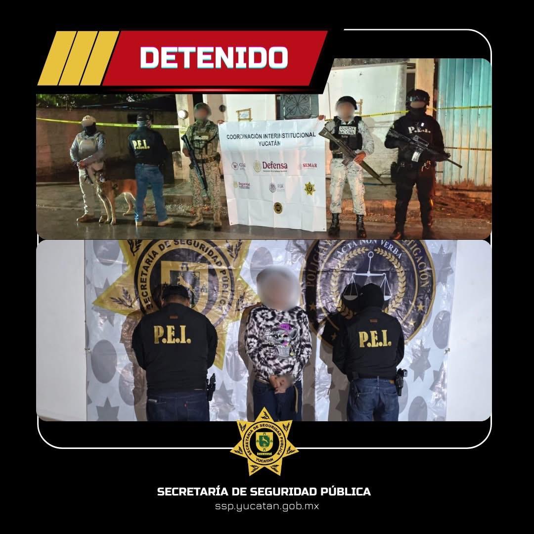 Nuevo cateo en Dzidzantún: SSP y FGE aseguran drogas y un detenido