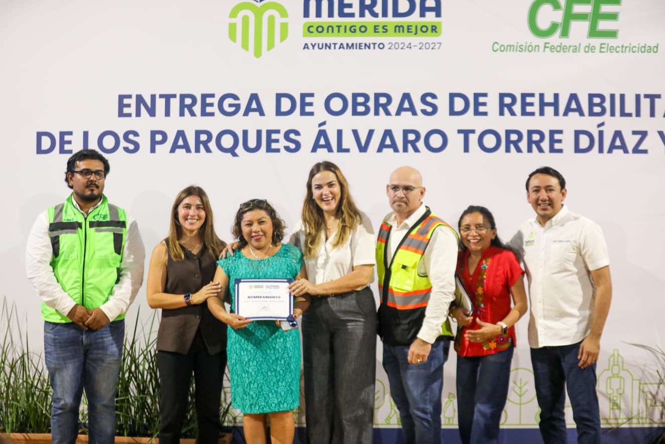 Cecilia Patrón inaugura parques renovados en Mérida: “2026, el año del orden y la cohesión social”