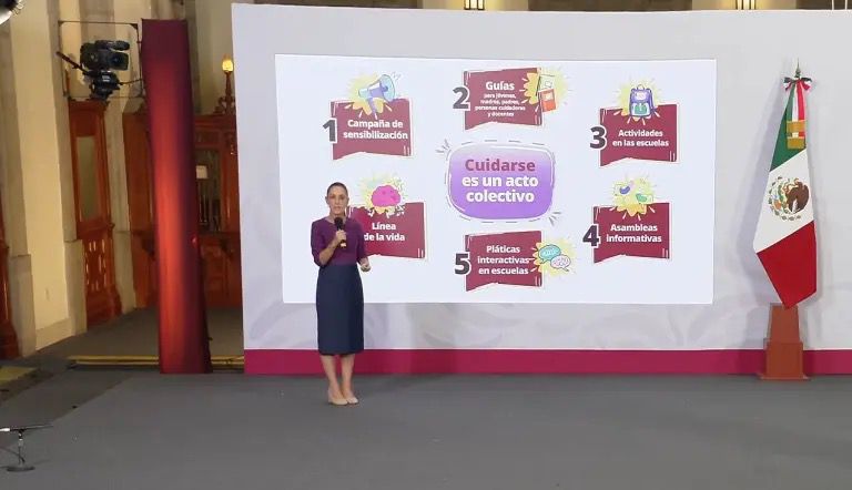 Sheinbaum presenta estrategia nacional de salud mental para jóvenes pegada al “ABC de las emociones”