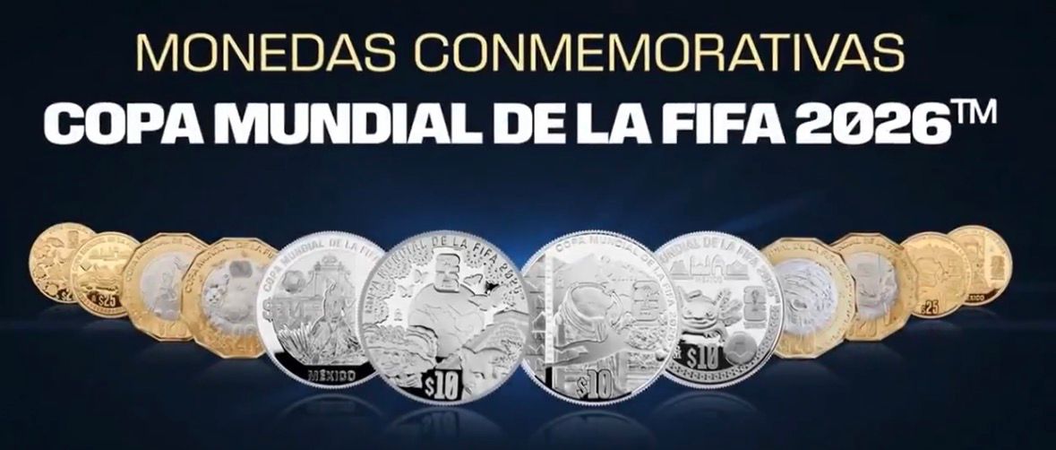 Banxico pone en circulación 12 monedas conmemorativas por el Mundial 2026
