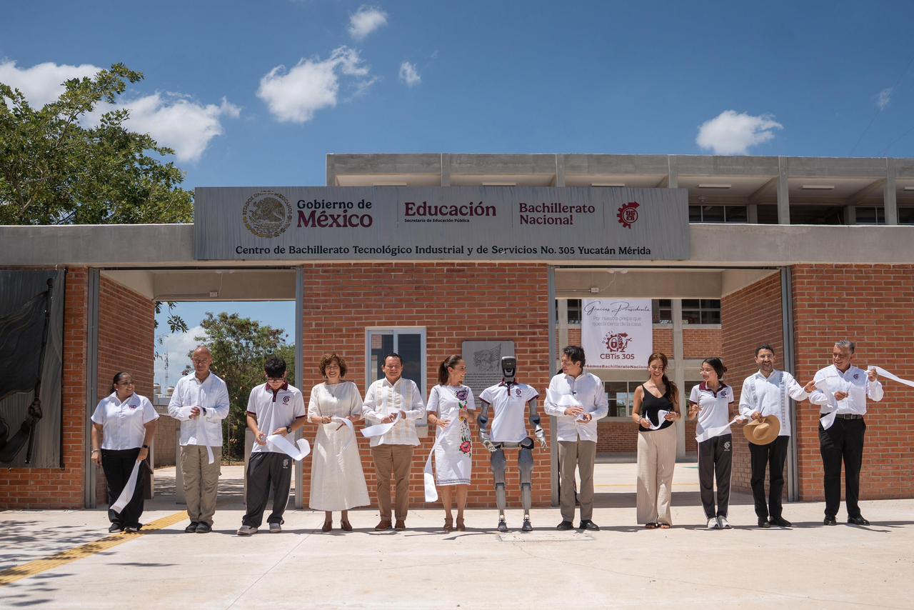 Presidenta Claudia Sheinbaum y gobernador Joaquín Díaz Mena inauguran nuevo CBTis en Ciudad Caucel